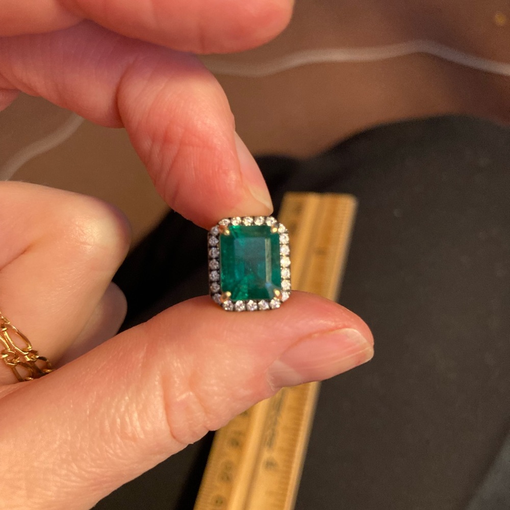 3.19 Carat Natural Emerald 14k diamond charm *CHARM ONLY* - Picture 6 of 17